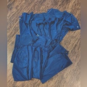 Women's Navy blue Healing Hands Purple label tops and bottoms scrub Lot size M